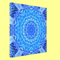 Blue Hydrangea Kaleidoscope Wrapped Canvas canvas prints