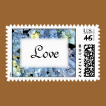 Blue Hydrangea Love Wedding Postage Stamp