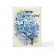 Blue Hydrangea Mothers Day Card