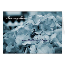 Blue hydrangea mother's day card cards