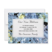 Blue Hydrangea New Address Personalized Invitation