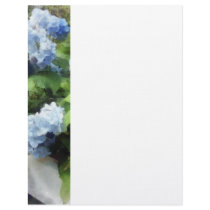 Blue Hydrangea on White Fence Customized Letterhead