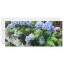 Blue Hydrangea on White Fence Custom Rack Cards