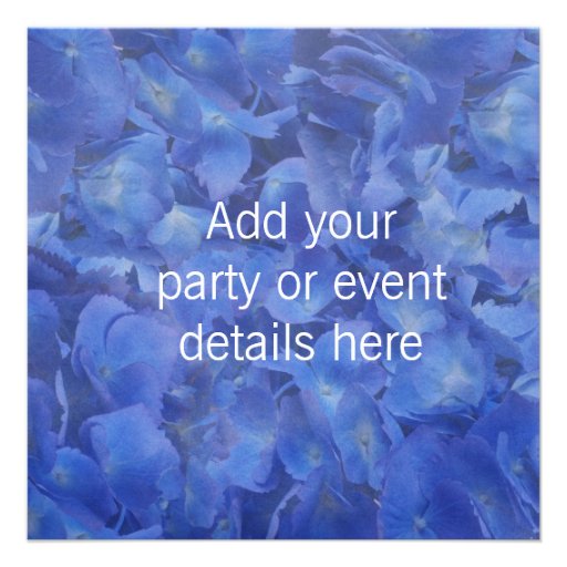 Blue Hydrangea Party Custom Announcements