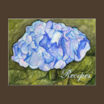Blue Hydrangea Recipe Card postcards