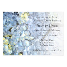 Blue Hydrangea Rehearsal Dinner Invitation