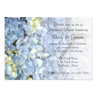 Blue Hydrangea Rehearsal Dinner Invitation