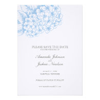 Blue Hydrangea Save the Date Custom Invitations