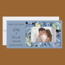 Blue Hydrangea Save the Date photo cards