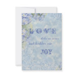 Blue Hydrangea Swirl Floral Vintage Style RSVP Custom Invitation