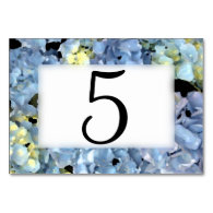 Blue Hydrangea Table Numbers Table Card
