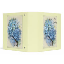 Blue Hydrangea Wedding 2" binders by loraseverson Blue Hydrangea Wedding 2" binders