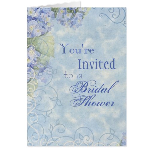 Blue Hydrangea, Wedding Bridal Shower Invitation Card