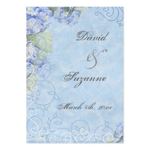 Blue Hydrangea - Wedding Favor Gift Tags Business Card (front side)