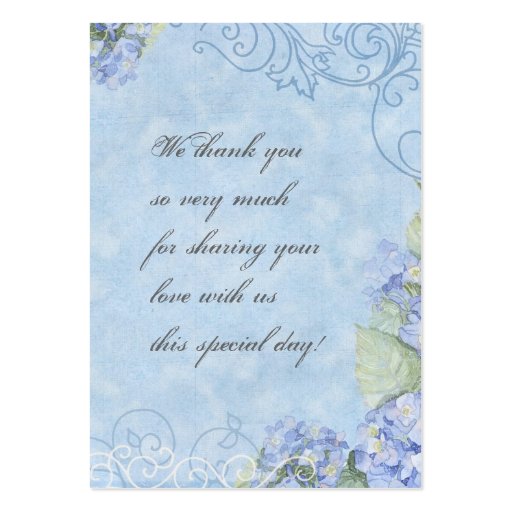 Blue Hydrangea - Wedding Favor Gift Tags Business Card (back side)