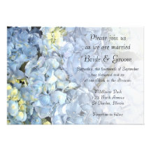 Blue Hydrangea Wedding Invitation