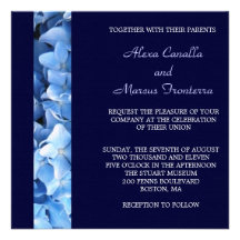 Blue Hydrangea Wedding Invitation
