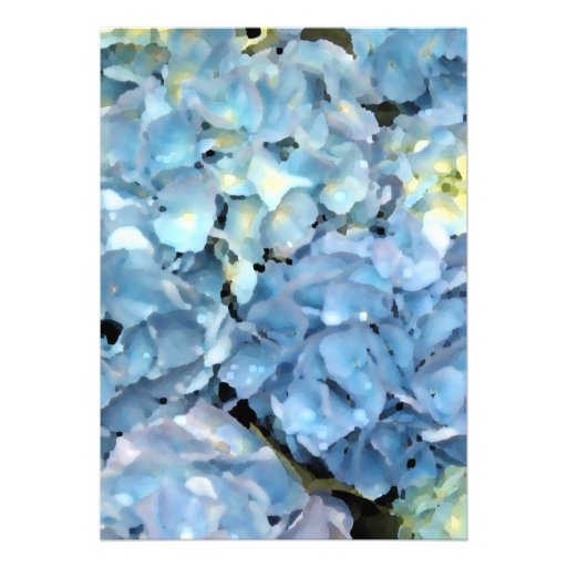 Blue Hydrangea Wedding Invitation