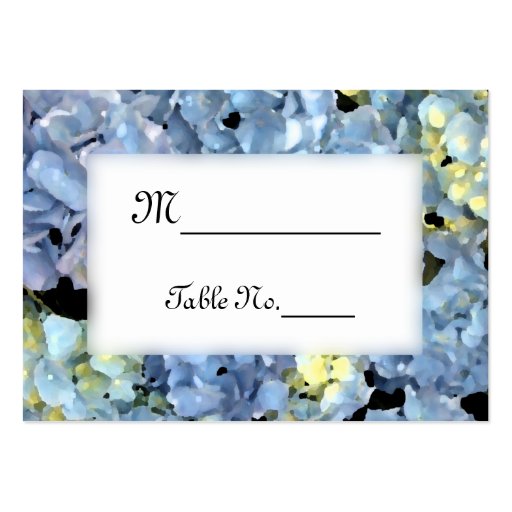 Blue Hydrangea Wedding Place Cards Business Card Templates (front side)