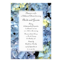 Blue Hydrangea Wedding Rehearsal Dinner Invitation