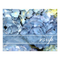 Blue Hydrangea Wedding RSVP Response Card Announcement