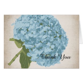 Blue Hydrangea Wedding Thank You Card