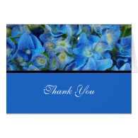 blue hydrangean  wedding, thank you card greeting card