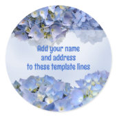 Blue Hydrangeas Address Labels, Baby Blue sticker