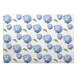 Blue Hydrangeas and Leaves