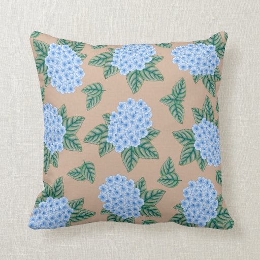 Blue Hydrangeas Custom Throw Pillow Zazzle