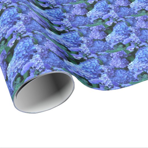 Blue Hydrangeas Floral Photo Wrapping Paper | Zazzle