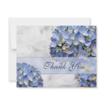 Blue Hydrangeas Thank You Cards, "Alpha" Invite