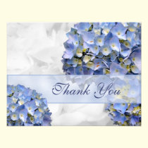Blue Hydrangeas Thank You Cards, "Alpha" invitations