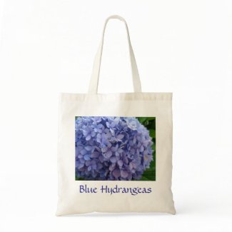 Blue Hydrangeas with Blue Border tote bag bag