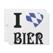 blue I love Bier icon invitations