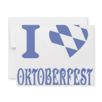 blue I love oktoberfest icon invitations