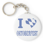 blue I love oktoberfest icon Key Chain