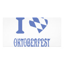 blue I love oktoberfest icon photo cards