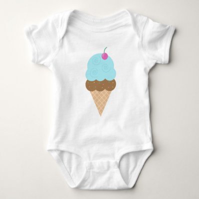 Blue Ice Cream Cone Tee Shirts