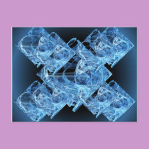 Blue Ice Cubes Postcard