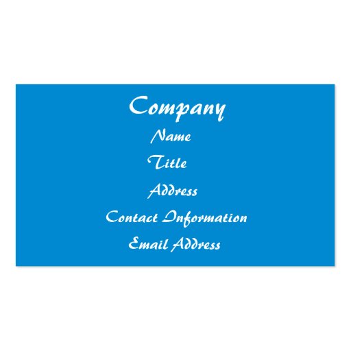 Blue Ice Design Business Card Template (back side)