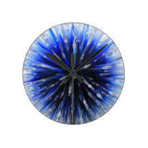 Blue Ice Glass Crystals, wall clock