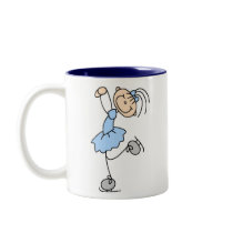 Blue Ice Skating Girl Mug by stick_figures Blue Ice Skating Girl Mug
