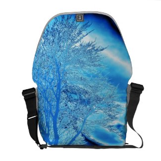 Blue Iced Tree Messenger Bag rickshawmessengerbag