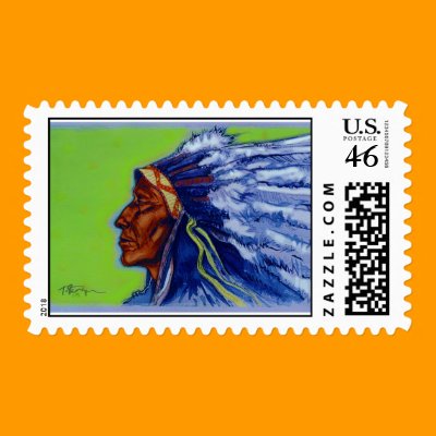 Blue Indian   Stamps by toekneestanger