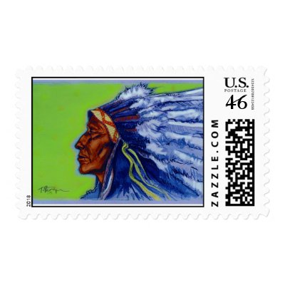Blue Indian   Stamps by toekneestanger