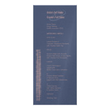 Blue Indigo & Woodrose Wedding Menu Invitations