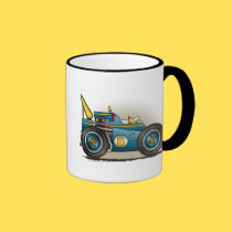 Blue Indy Race Car Mugs mugs