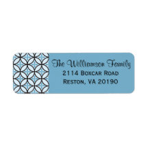 Blue Interlocking Circles Label