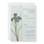 Blue Iris Floral Wedding Invitation 2